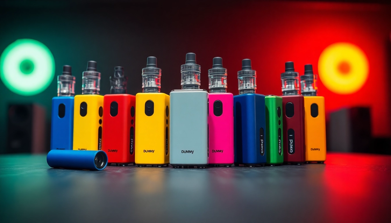 Find dummy vapes near me with an array of vibrant colors and sleek designs showcased prominently.