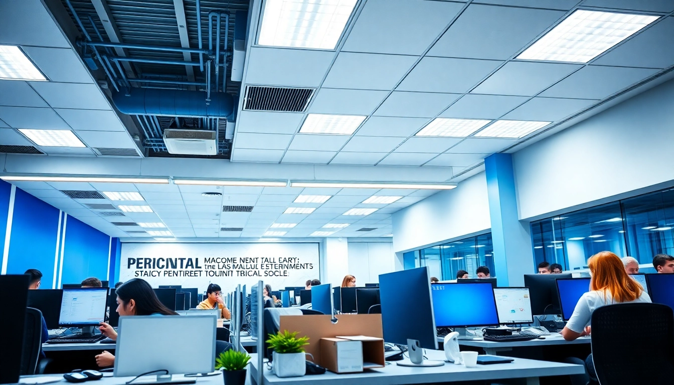 Agents collaborating in a call center in Tijuana, Mexico, showcasing a dynamic work environment.