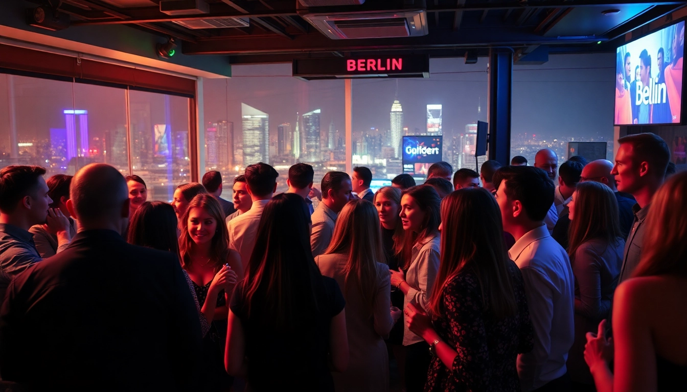 Engage in a lively afterwork party berlin with friends at a stylish venue, enjoying drinks and music.