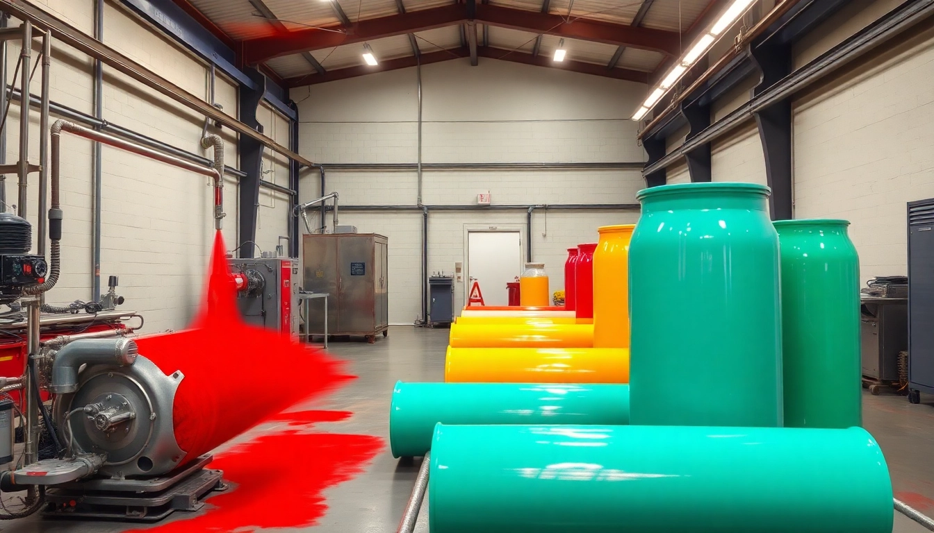 Explore Redditch powder coating services showcasing vibrant industrial equipment and finishes.