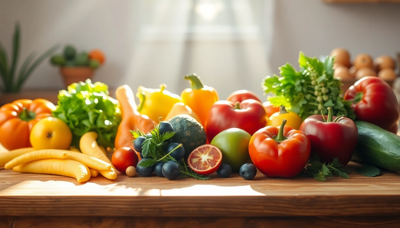 Colorful display of fresh produce promoting a healthylifestyle through nutritious food choices.