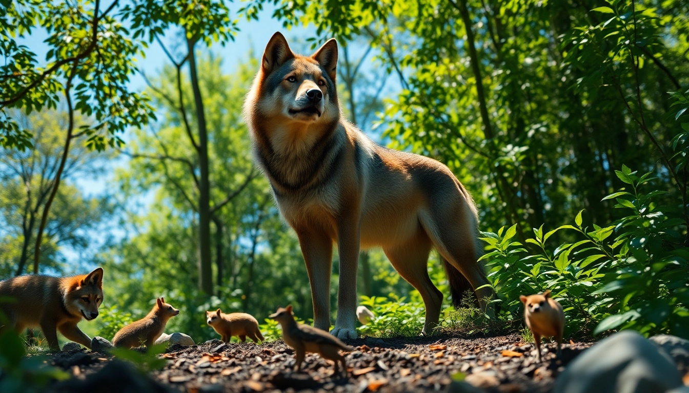 Observe a majestic wolf in its natural habitat at www.sudswild.com, showcasing a serene wildlife scene.