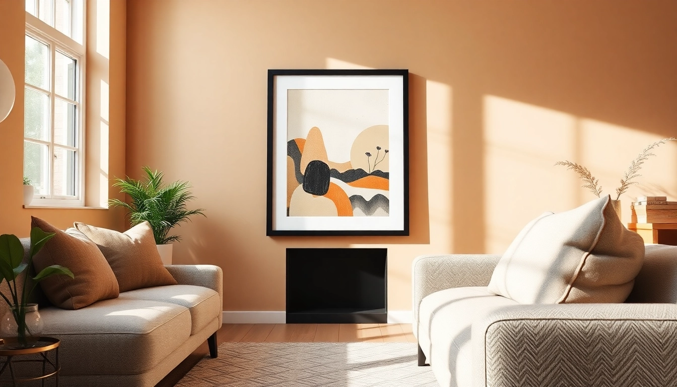 Showcasing a beautiful 20x30 frame with abstract artwork, enhancing modern decor.