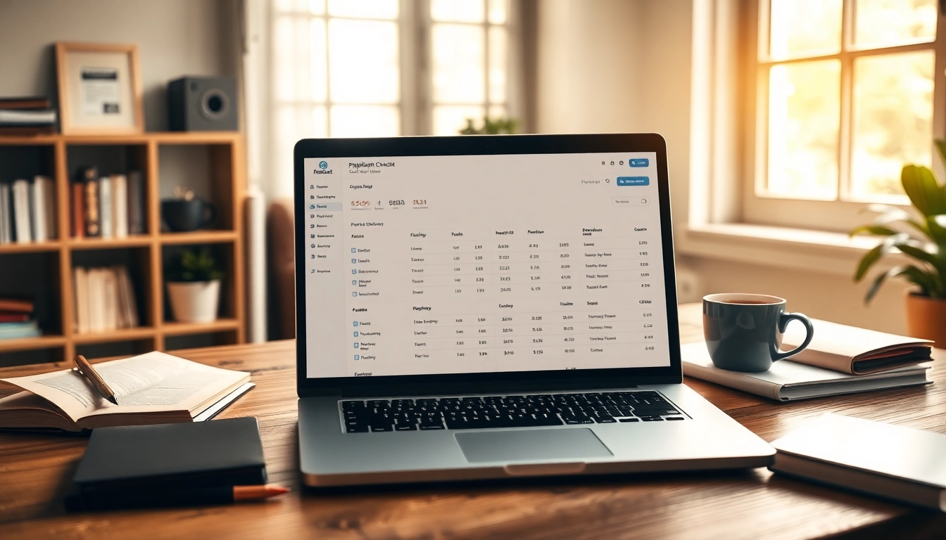 Analyze content with a plagiarism checker tool displayed on a laptop screen.