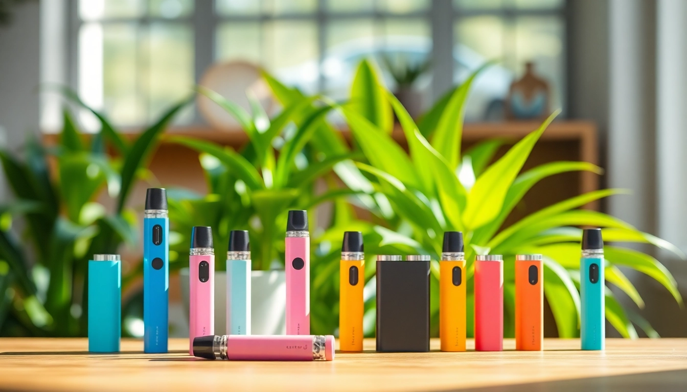 Showcasing zero nicotine disposable vape devices in a vibrant and inviting indoor setting.