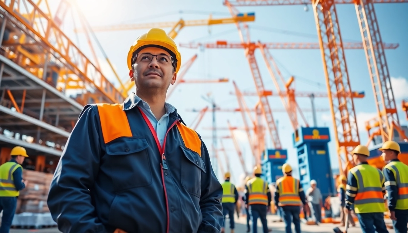 NVQ Level 4 Crane supervisor answers displayed by a professional overseeing operation at a construction site.