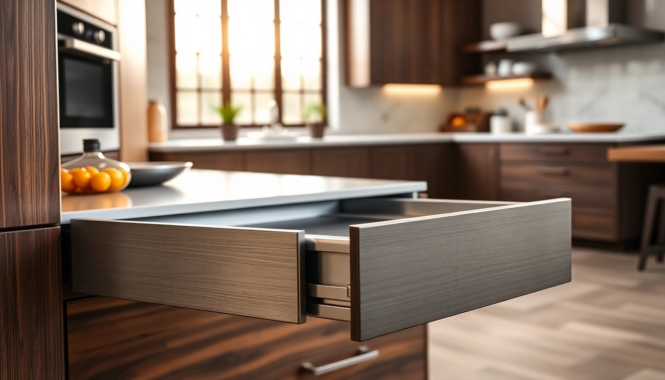 Showcase of a metal drawer system exemplifying durability and smooth functionality.