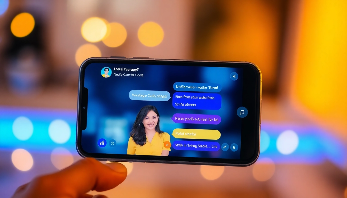Engaging users in شات صوتي on a modern digital interface with a lively atmosphere.
