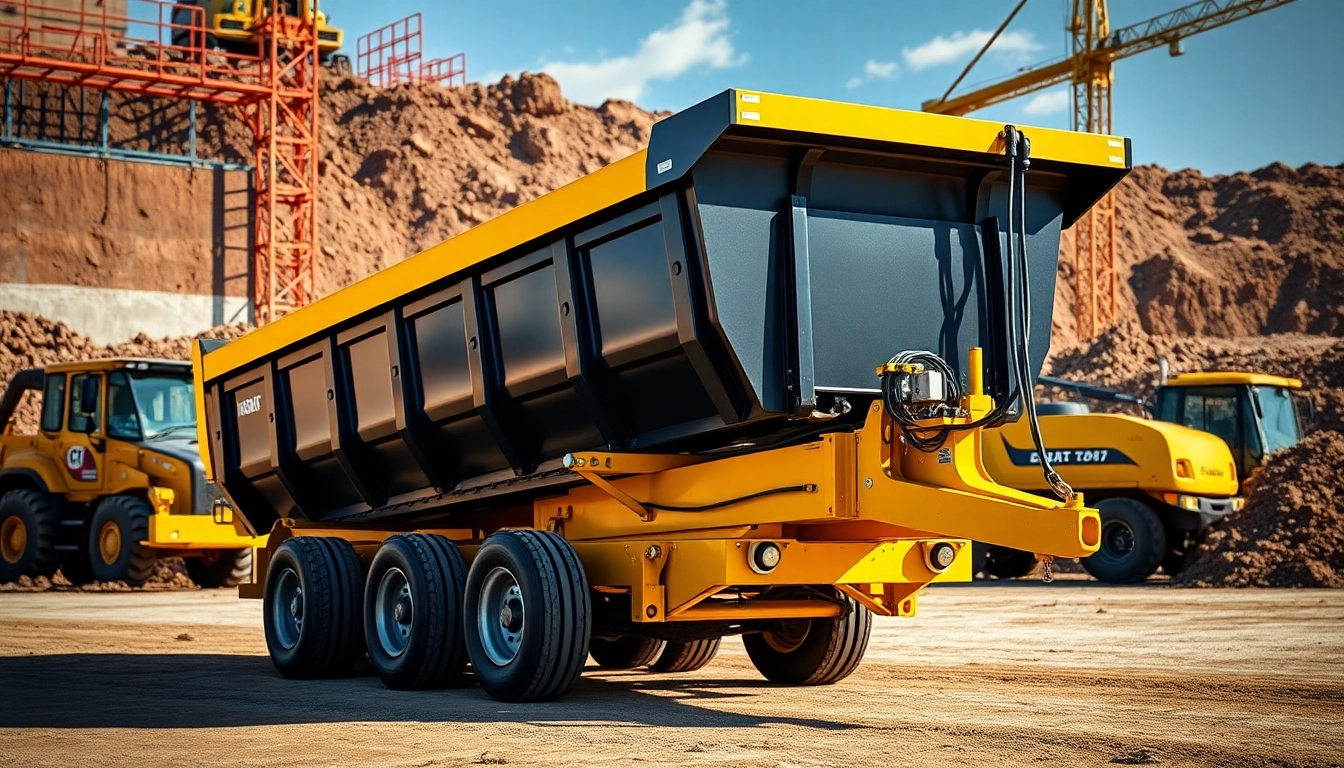Hydraulic dump trailers for sale showcasing robust design and hydraulic functionality.