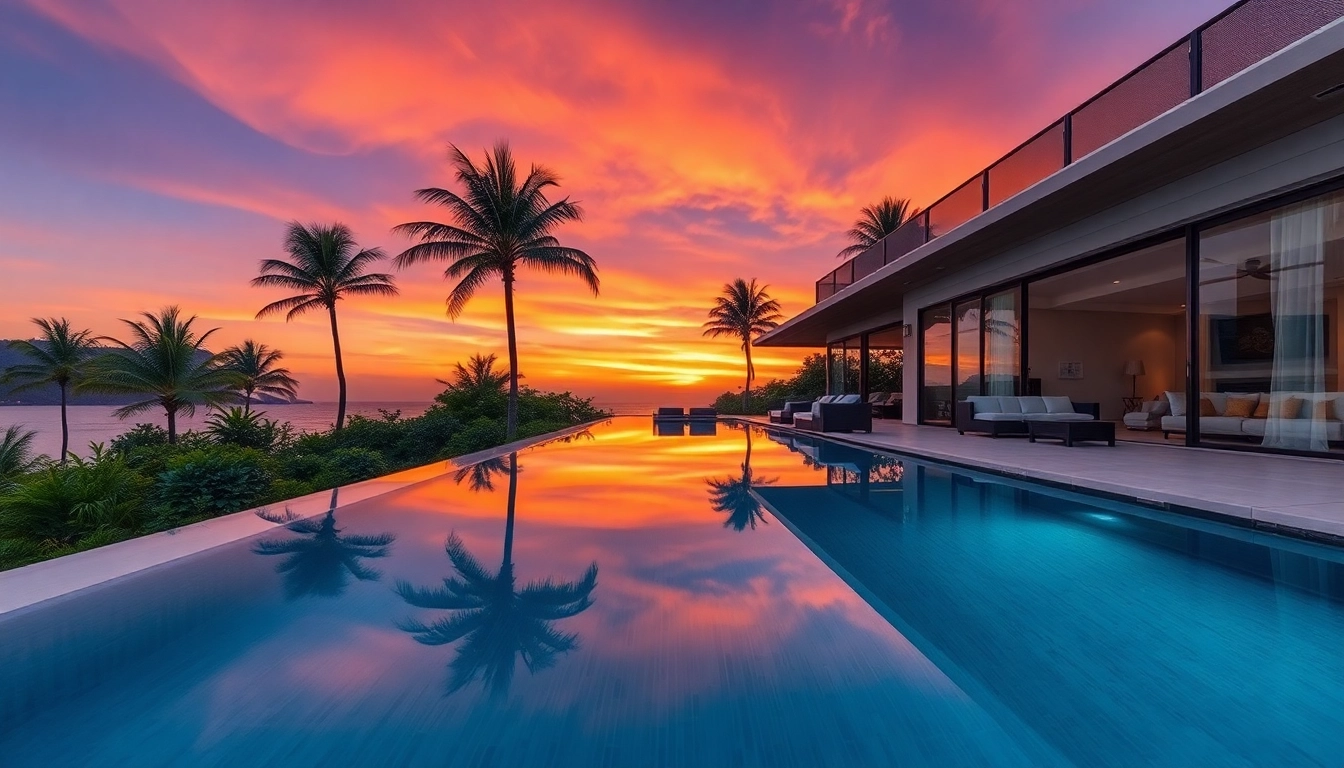 Experience villa rentals with a luxurious tropical villa and serene infinity pool.