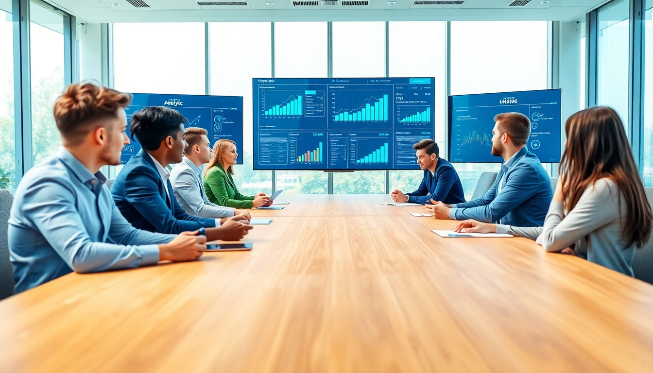 Enhance your competitive intelligence strategies through collaborative business discussions in a modern office.