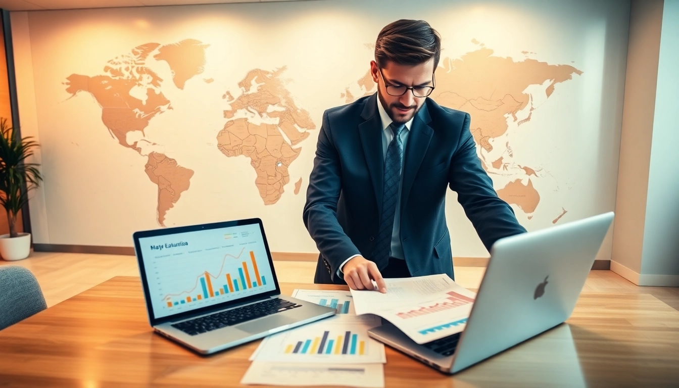 Analyze international real estate investing opportunities with a focused investor reviewing global markets