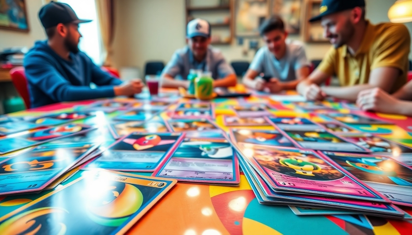 Display of real Pokémon cards showcasing vibrant artwork and details, capturing the excitement of collectors.