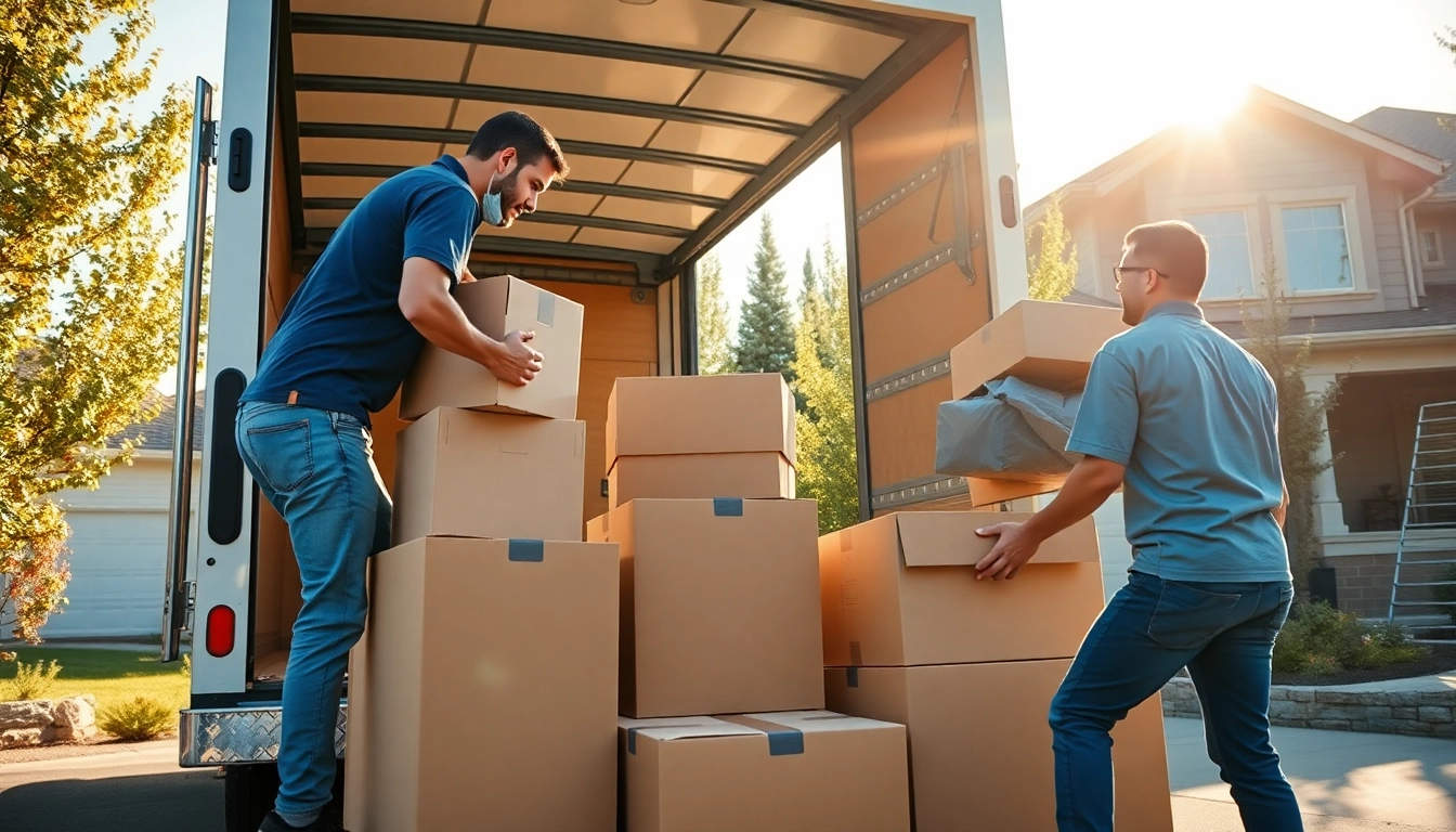 Efficient Colorado Moving Company movers expertly handling relocation tasks in a picturesque setting.