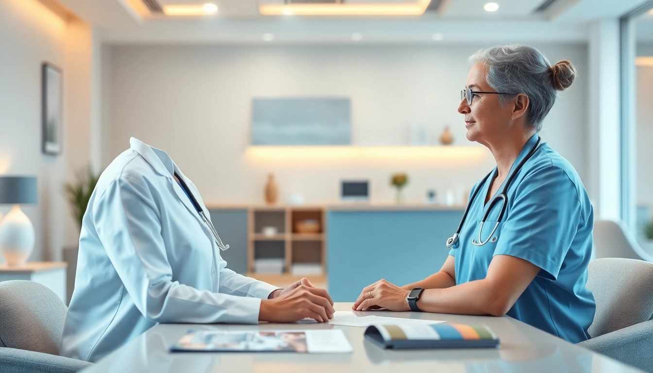 Engaging consultation on medical weight loss management between client and healthcare provider.