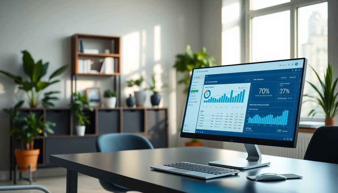 Analyze text using an advanced ai detector displayed on a modern office desk.
