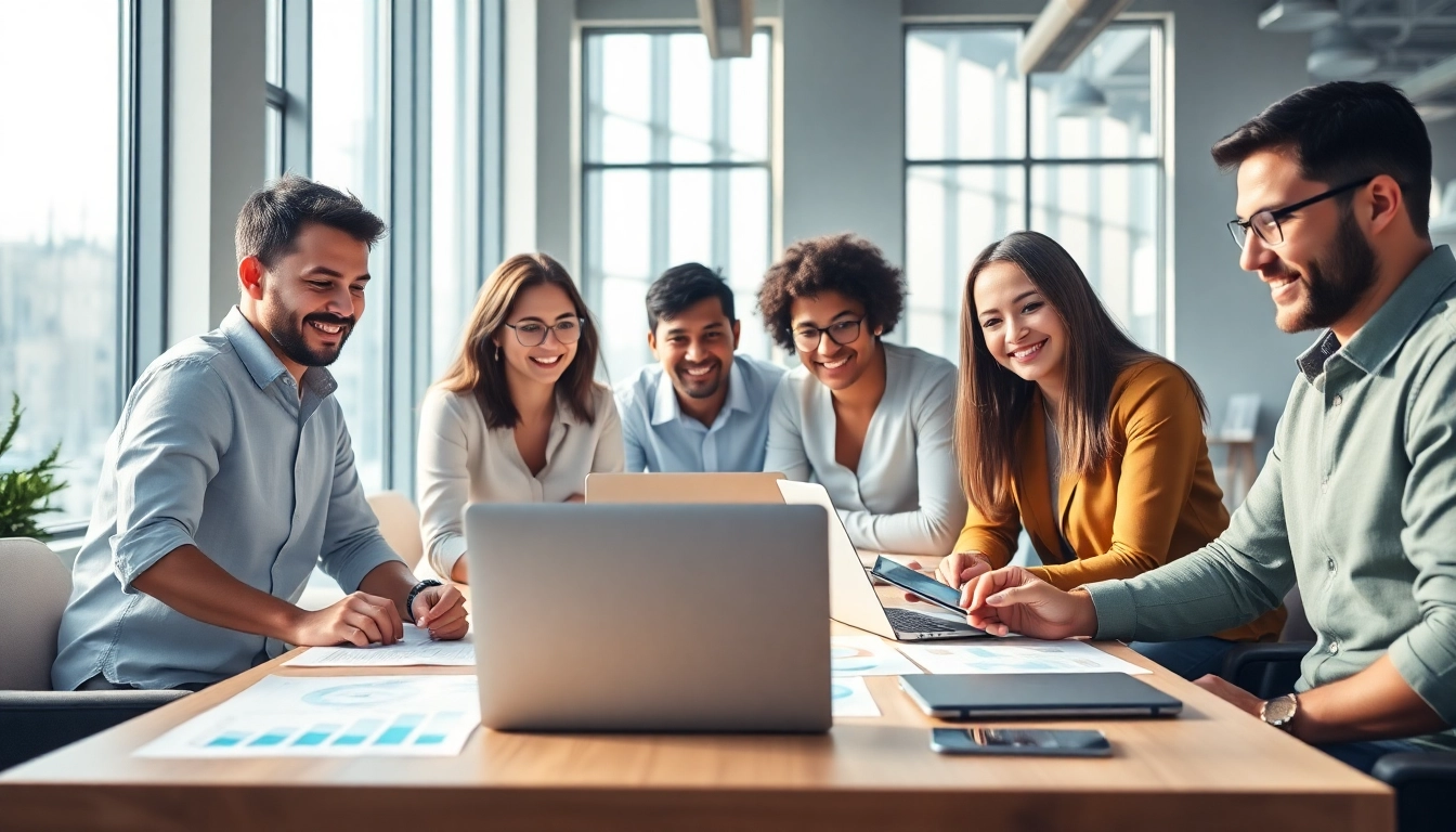 Empowered team collaborating to Launch Successful Startup initiatives in a vibrant office space.