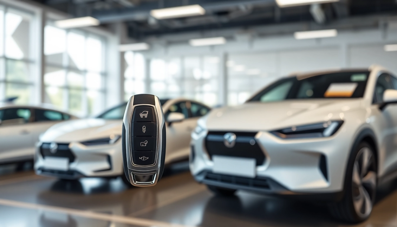 Showcase of keys for electric cars, emphasizing advanced technology and modern design.