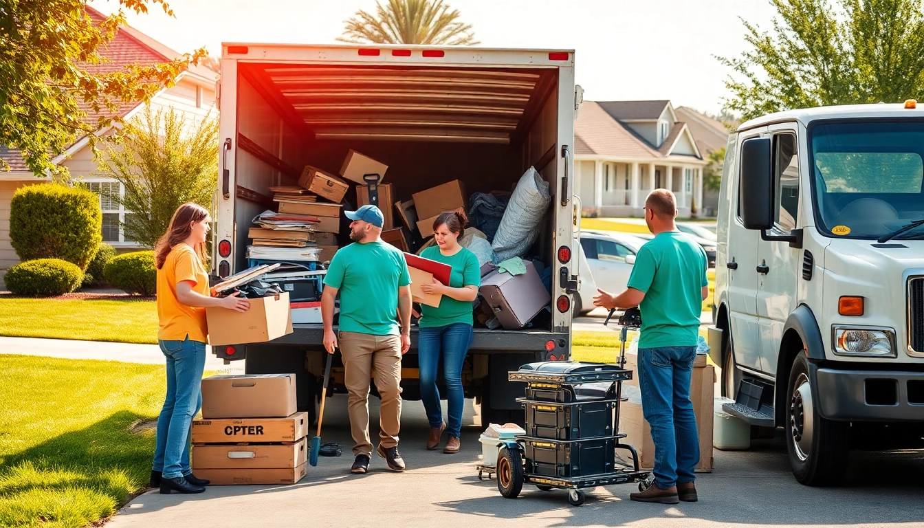 Efficient junk removal near me by a professional crew in a residential setting.