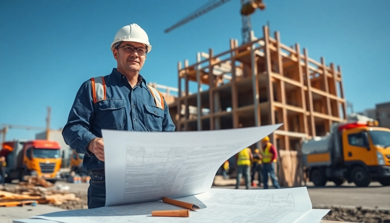 New Jersey General Contractor overseeing construction with workers at a vibrant job site.