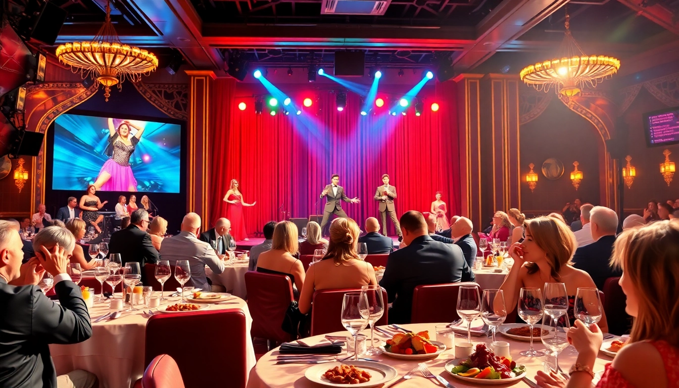 Enjoying dinner shows in las vegas featuring lively performers and gourmet dining.