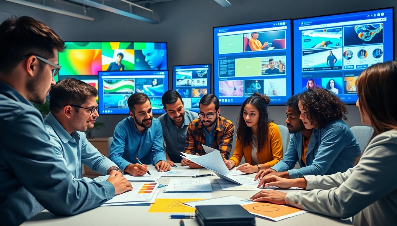 Web design companies Kansas City showcasing a creative team collaborating on digital projects.