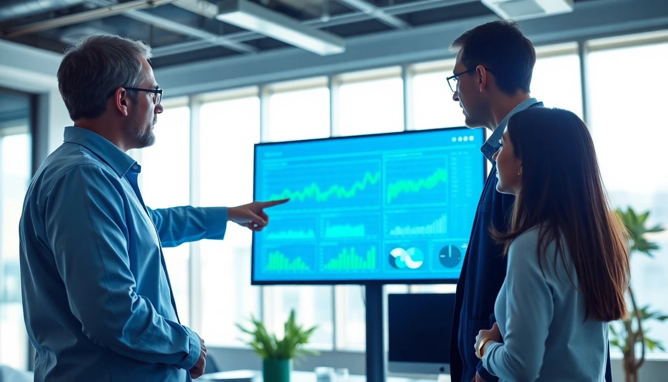 Analysts discussing data anomaly detection patterns in a bright, modern office environment.