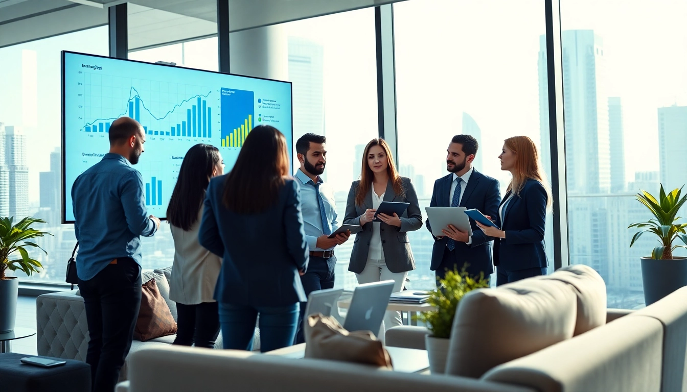 Showcasing the best all in one business management software in a lively team collaboration.