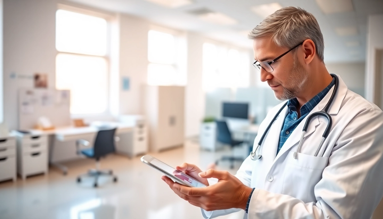 Explore secure eprescribing solutions in a professional healthcare environment with a doctor using technology.