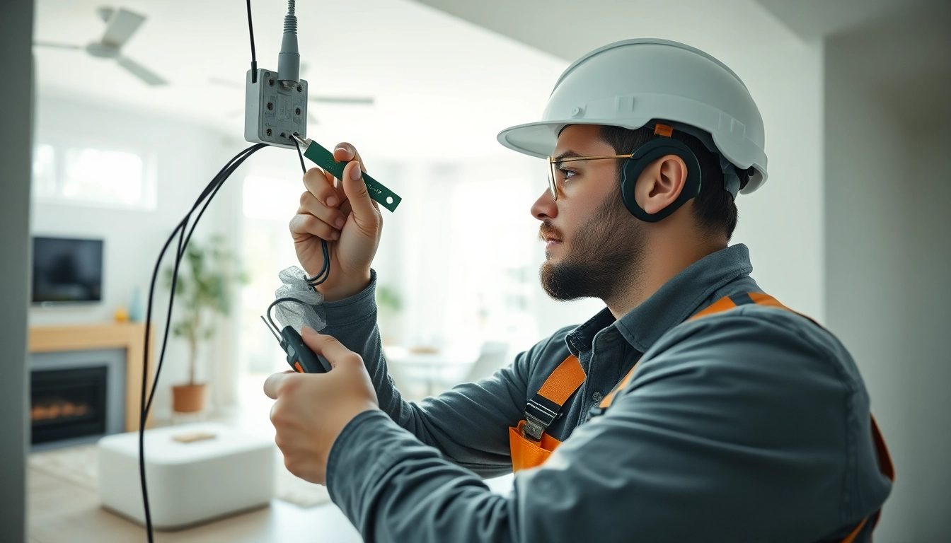 Electrician apprenticeship hawaii: Skilled apprentice installs electrical fixtures in a bright home.